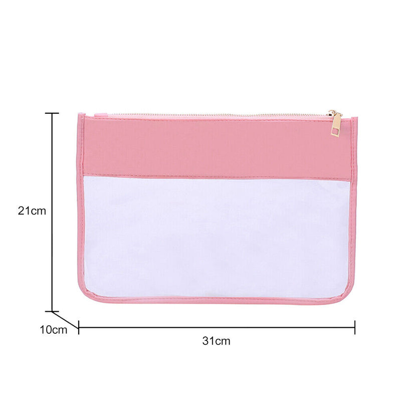 Fashion Letter Clutch Bag Transparent Cosmetic Bag PVC Travel Make Up Organiz