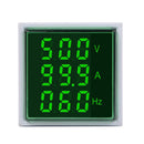 Square LED Digital Voltmeter Voltage Current Frequency Tester Meter (Green)
