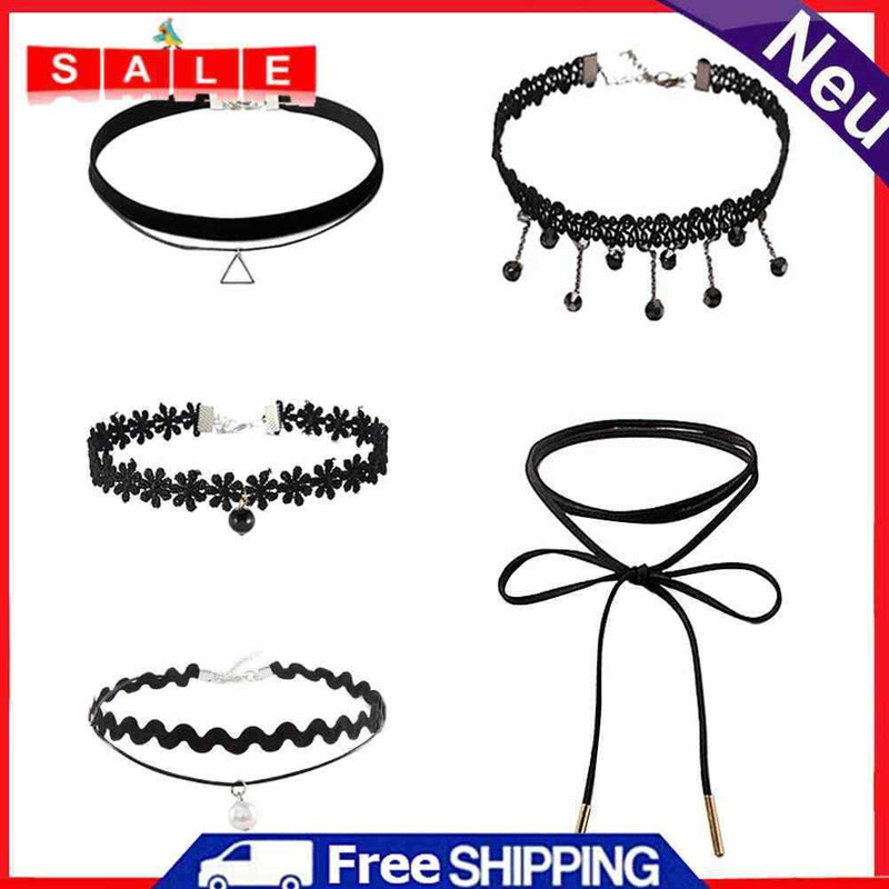 Dakishin Fashion Girls Keybone Short Necklace Tip Necklace Rope (Agile / 5