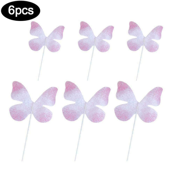 6PCS Butterflies Beautiful Elegant Insert Cards Birthday Cake Prop U A S5R8