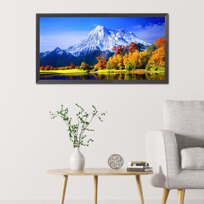 Diamond Painting Snow Mountain Lake Full Round Drill Picture of Rhinestone