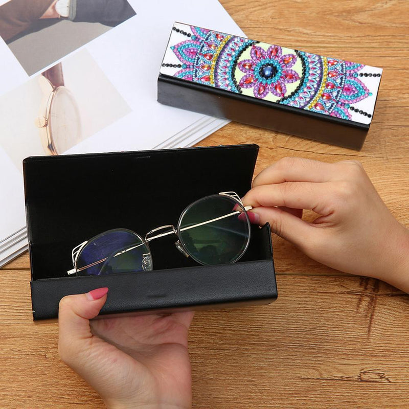 DIY Diamond Painting Leather Eyeglasses Storage Box Case Sunglasses Holder Newly