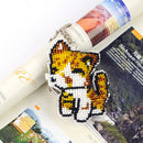 DIY Full Beads Cat Shape Printed Embroidery Keychains Cross Stitch Pendant Newly