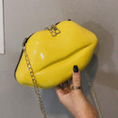 Lips Women PVC Handbags Chain Messenger Bags Shoulder Party Clutch (Yellow)