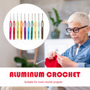 10pcs Plastic Handle Aluminum Crochet Hooks Yarn Knitting Needle Set for Sw