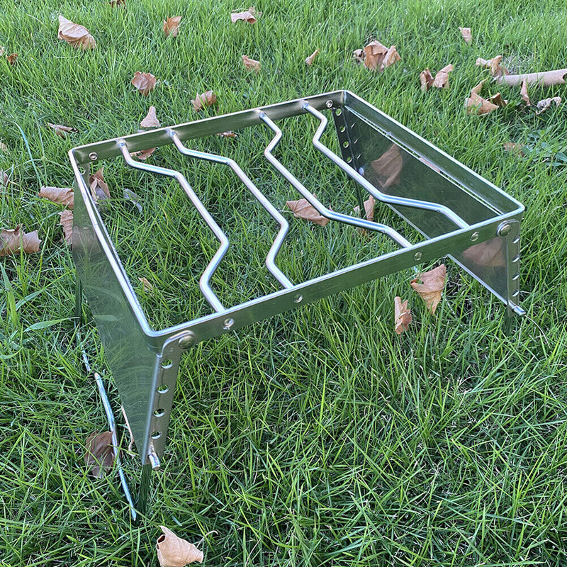 Outdoor Stainless Steel Foldable Stove Stand Rack Camping Pot BBQ Grill Bracket
