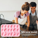 Fondant Moulds Easter Egg & Bunny Chocolate Cake Molds 18 Cavities (Pink)