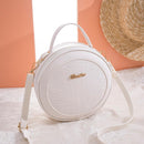 3pcs Women Alligator PU Circle Zip Crossbody Shoulder Bag Handbag(Black)