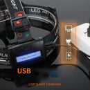 Three Headlights Hunting Fishing Headlamp USB Rechargeable Camping Head Torch