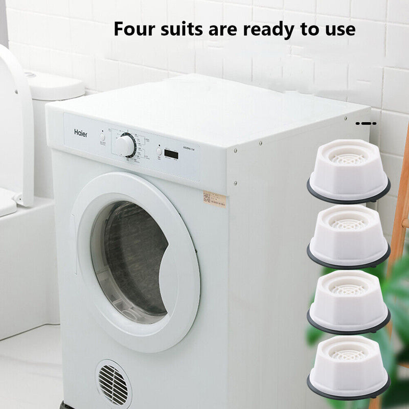 4x Anti Vibration Feet Pad Washing Machine Furniture Mat (Octagon White) Newly