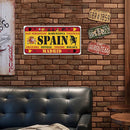 Spain Flag Retro Metal Plate Tin Sign Plaque Poster for Bar Club Decor (B) Newly