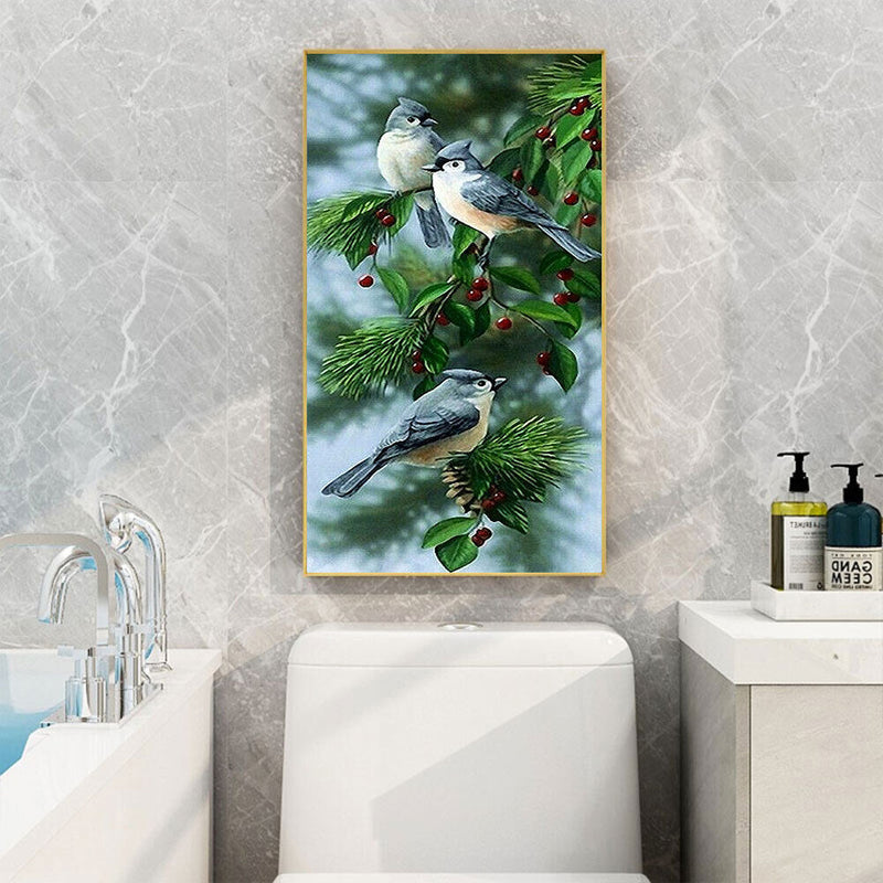 Birds on Branch Oil Paint By Numbers Kit DIY Handpainted on Canvas Wall Art