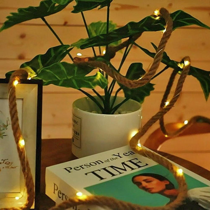 Retro Rope Fairy Lamps 8 Modes for Home Holiday Party (5m+solar energy)