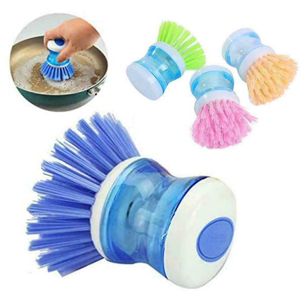 Kitchen Cleaning Brushes Tools Liquid Soap Dispenser DishBowl Brush Pot K6S7
