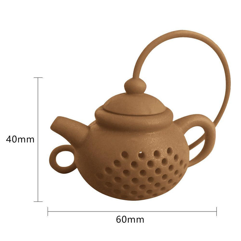 Teapot Shape Tea Strainer Infuser Silicone Leaf Filter Diffuser (Coffee)