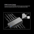 FH-10 10-Port Cooler Fan HUB Splitter 3Pin/4Pin PWM Extension Adapter for PC