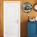 Beach Car Round Metal Plate Tin Sign Plate for Bar Pub Club Wall Art Poster Kit