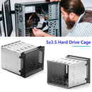 DIY Hard Drive Cage Rack 5.25 inch to 5x 3.5inch Bracket with 12cm Fan Space
