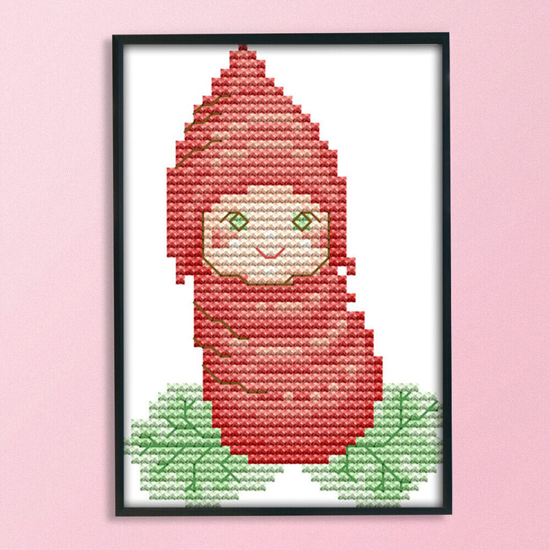 Cute Vegetable Series DIY Canvas 14CT Stamped Kit Print Embroidery Cross Stit