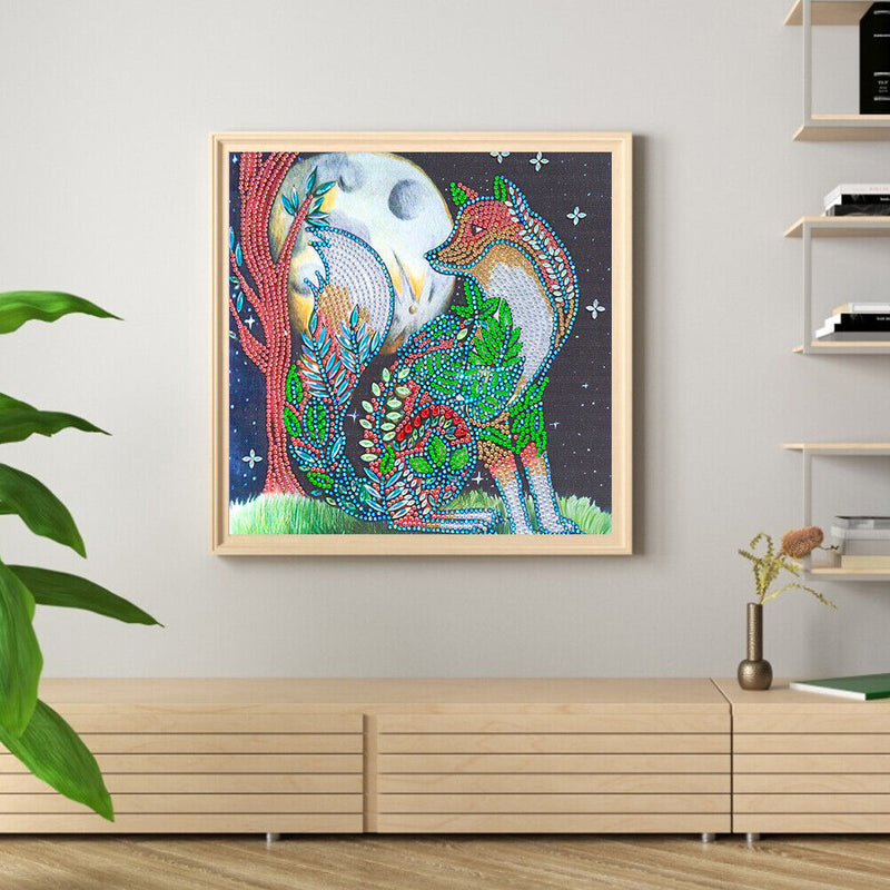 DIY Rhinestone Mosaic Wolf Part Drill Special Shape Diamond Painting Kit