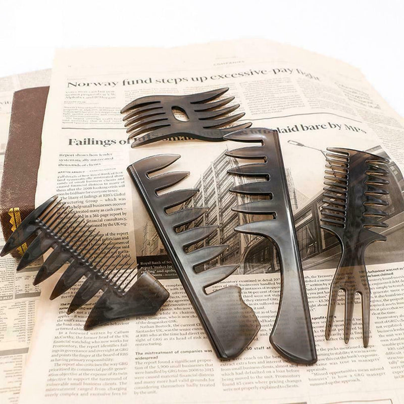 5PCS Slick-back Quiff Grooming Pro Comb Black Hot N9H8