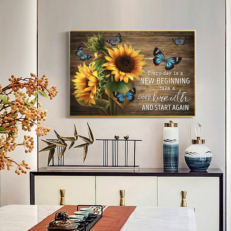 Flowers Plants Rhinestone Picture Full Square Drill Diamond Painting Home Dec