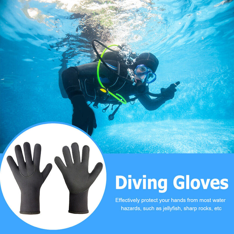 3mm Neoprene Diving Gloves Keep Warm Winter Gloves for Men Women (Black L) Newly