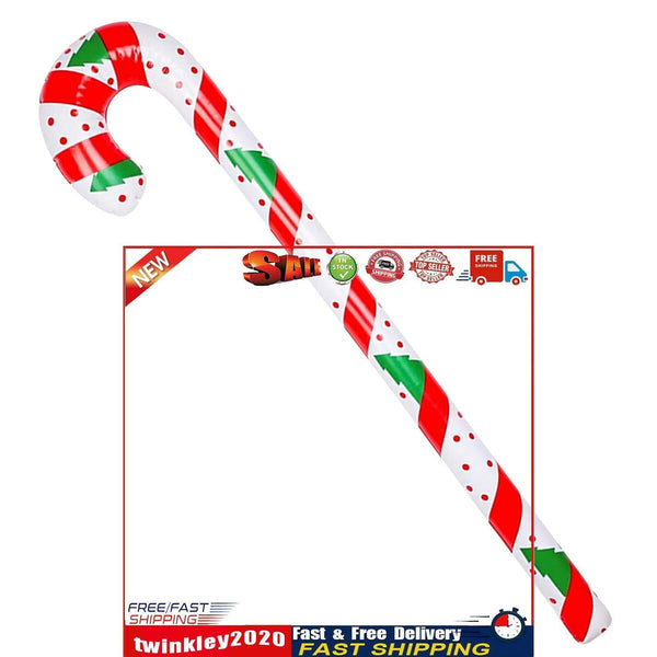 Inflatable Candy Canes PVC Candy Canes Balloon Costume Prop (90cm Printed) Newly