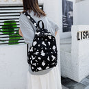 Student School Bags Canvas Casual Shoulder Backpack Women Cow Print Rucksack