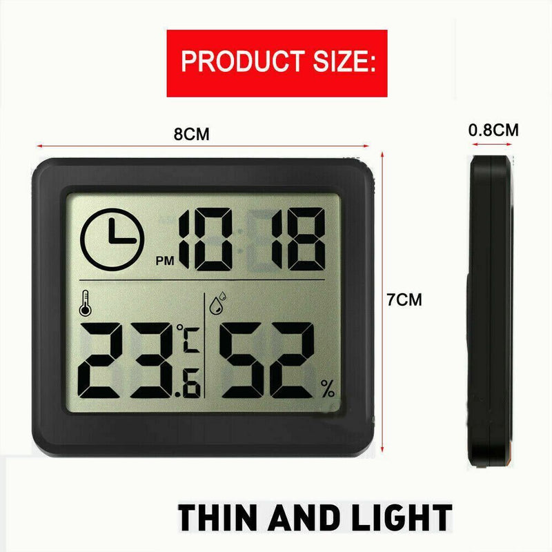 Durable Indoor Hygrometer Humidity Meter Digital Thermometer Electronic Clock