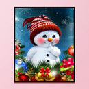 11CT Printed Full Embroidery Snowman Needlework DIY Cotton Craft Home Decor