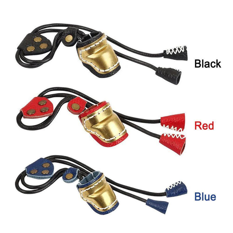 Thumb Finger Tip Protector Practice Archery Pull Arrow Guard Rings (Red)