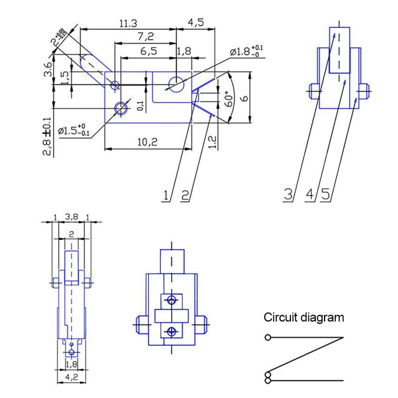 DVD Reset Movement Leaves Switch KFC-V-101 Auxiliary Switch Micro Limit Switch