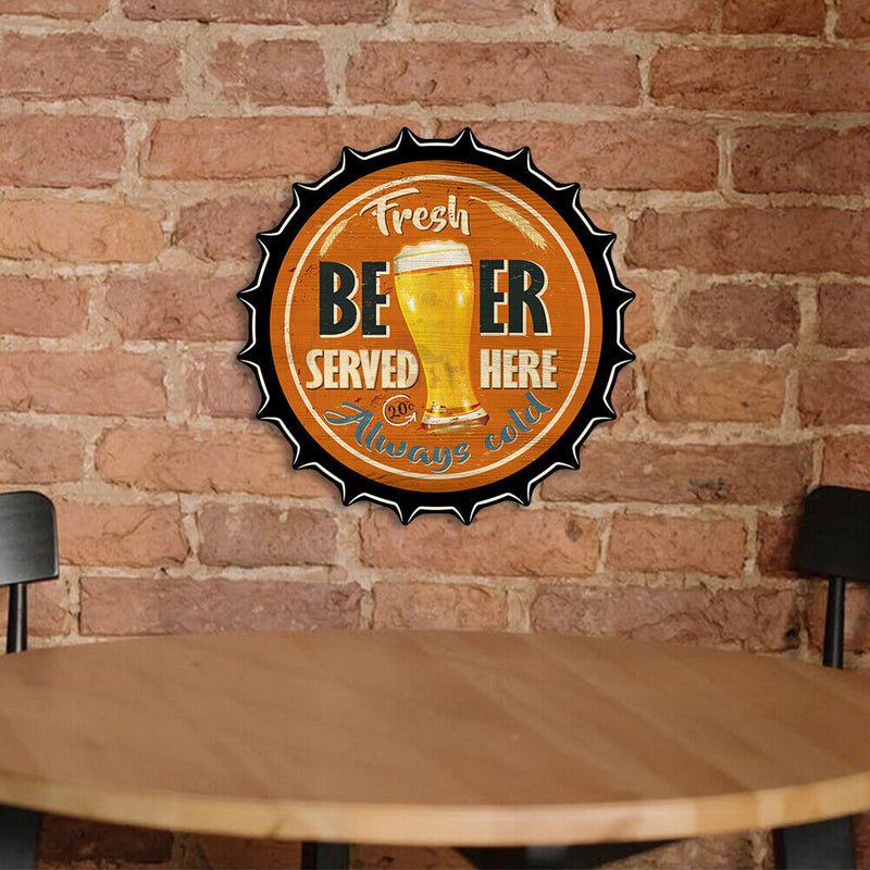 Rust Free Metal Tin Sign Beer Bottle Cap Beer Plate for Pub Bar Art Drawing