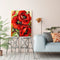 Oil Paint By Numbers Picture DIY Drawing Red Flower Acrylic Paint Decor Art