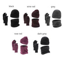 Touch Screen Gloves Hat Scarf Gloves Set Fleece Scarf Winter Warm Beanie Cap