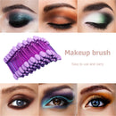 50pcs Eye Shadow Brush Double Sided Beauty Women Makeup Brushes (Purple)