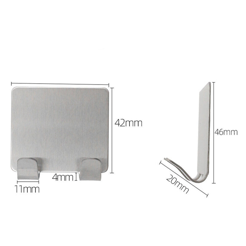 Self Adhesive Wall Hanger Stainless Steel Towel Hooks Kitchen Wall Door Holder