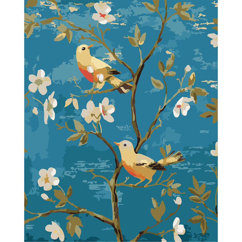 Frameless Hand Painted Picture DIY Singing Birds Painting By Numbers Wall D