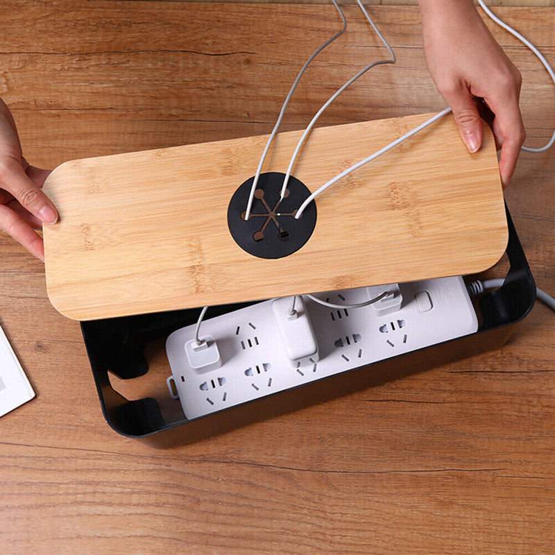 Data Cable Storage Box Wooden Mobile Phone Computer Tablet Charging Line Ca