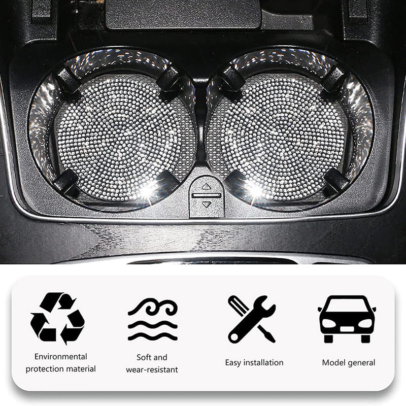 Silicone Round Non-slip Coaster - Car Accessory & Shinning Decor (White) Newly