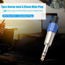2pcs 6.35mm Stereo Connector Amplifier Microphone Plug Audio Connector Couplers