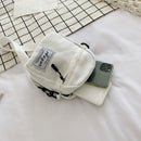 Fashion Women Canvas Patchwork Crossbody Bag Casual Mini Handbags (White)