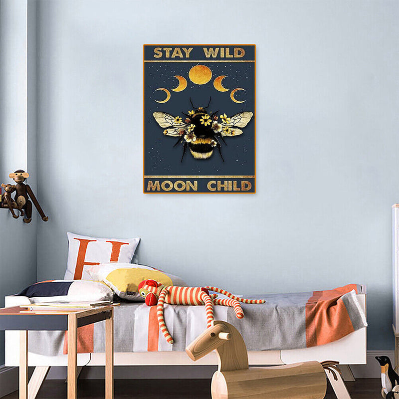 11CT Full Cross Stitch Moon Bee Counted DIY Kits Handmade Cotton Embroidery