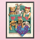 Partial Embroidery DIY Cross Stitch Kits Printed Bears 11CT Needlework Sets Gift
