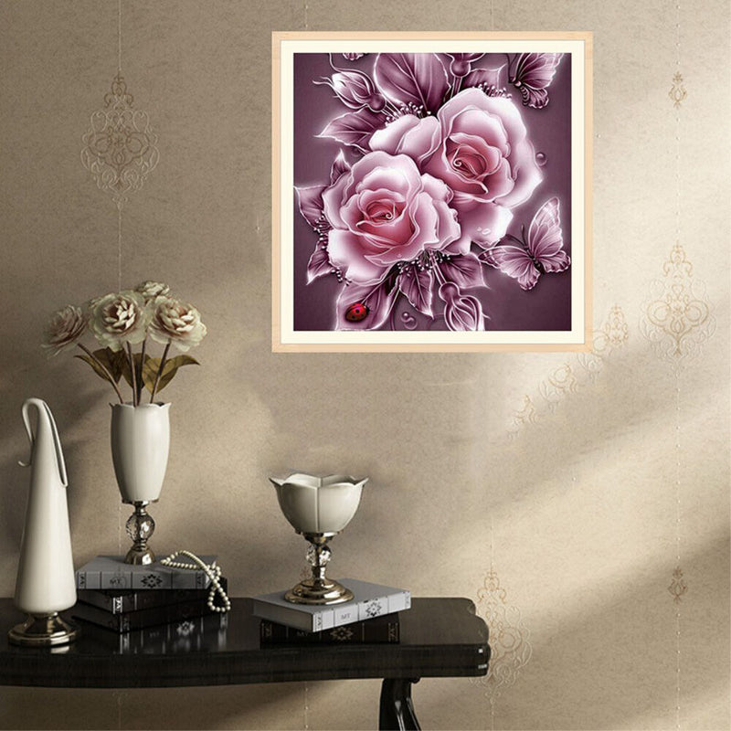 Rose 5D Diamond Painting Embroidery DIY Craft Cross Stitch Home Decor(Pink Newly