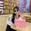 Casual Felt Tote Portable Bag Kids Cartoon Top-handle Bag Pocketbook Organizer