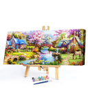 Woods Hut Waters Oil Paint By Numbers DIY Canvas Wall Picture Craft Home De