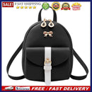 Women Preppy Style Contrast Color PU Leather Mini Messenger Bag Handbag Knapsack