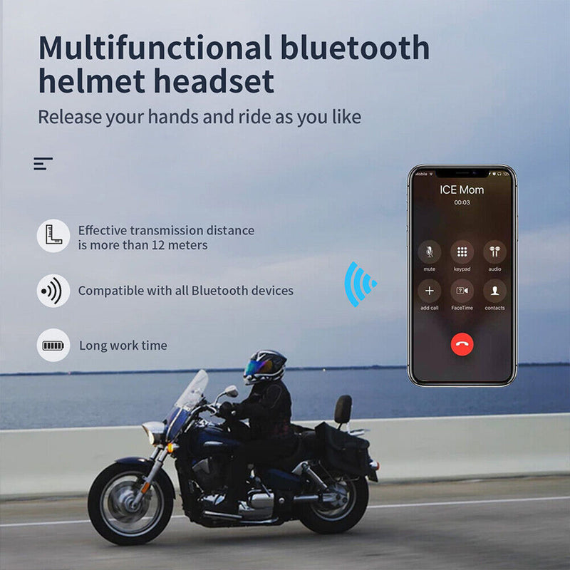 Motorcycle Helmet Headset Bluetooth-compatible 5.0 Handsfree Call Earphones